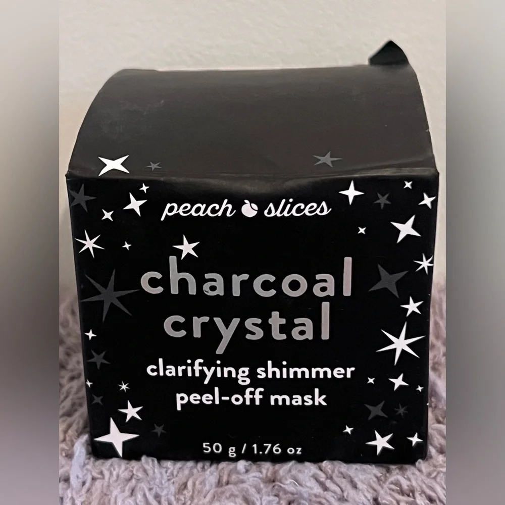 Peach Slices Charcoal Crystal Clarifying Shimmer Peel Off Mask 1.76oz NEW